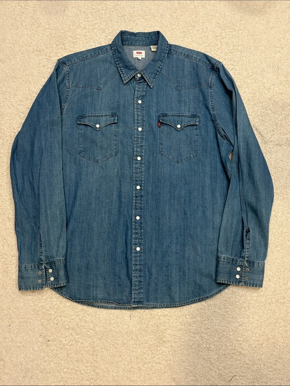Levi's Men's Blue Denim Western Shirt
